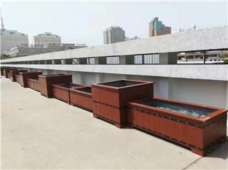 西安PVC花箱生产厂家定做PE塑木铝合金花钵种植箱