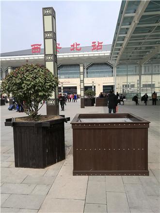西安PVC花箱生产厂家定做PE塑木铝合金花钵种植箱