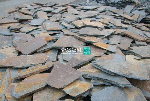 黄锈石碎拼江西天然文化石锈色乱板 加厚20cm30cm40cm50cm60cm锈色碎拼青石板