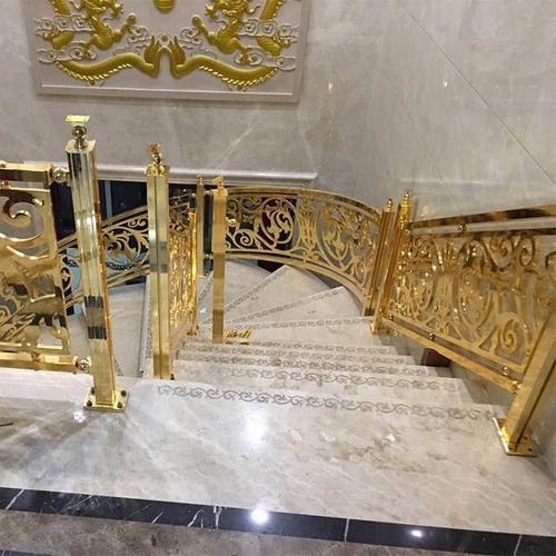 时尚化酒店楼梯镀铜扶手款式自由选择