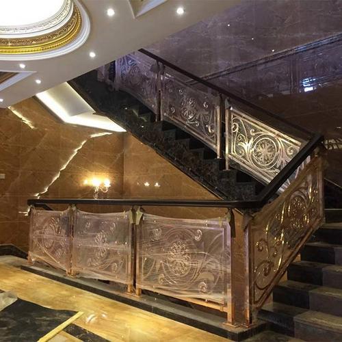 时尚化酒店楼梯镀铜扶手款式自由选择
