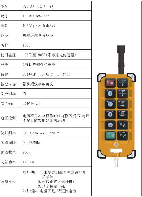 德克F23-A++8键MD无线行车工业遥控器
