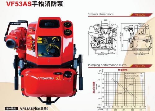 原装进口日本东发VF53AS手抬消防泵 含水管