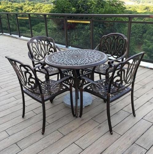 雅亭家具供应YT-8902铸铝花园桌椅金属户外休闲桌椅组合