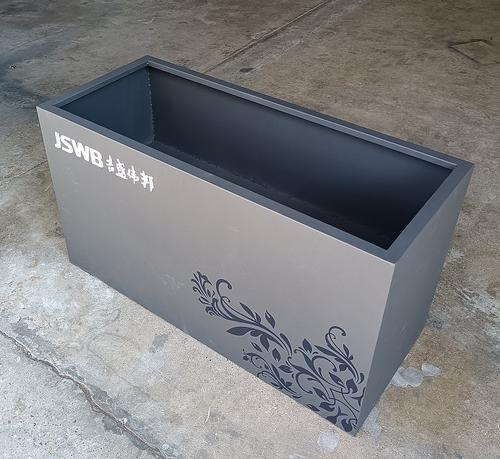 新款简约花箱小区户外铁艺花箱长方形花纹不锈钢花箱