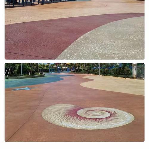 混凝土红色洗砂路面专用材料供应彩色仿石艺术地坪