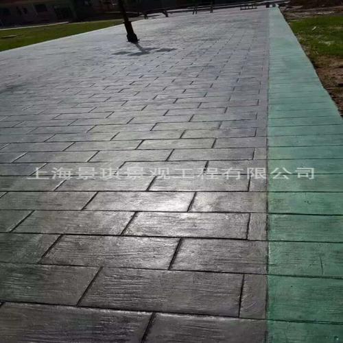 浙江罗马石混凝土压模地坪模具公园彩色混凝土路面施工
