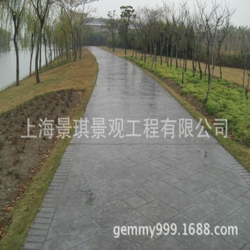 上海真石丽彩色强化料盲道压花模具盲道聚合物砂浆材料