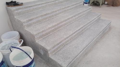 重庆民宿景点彩色水洗石楼梯防滑天然洗米石墙面包工包料