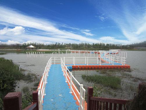 江西吉安庐陵文化公园400米水上浮桥