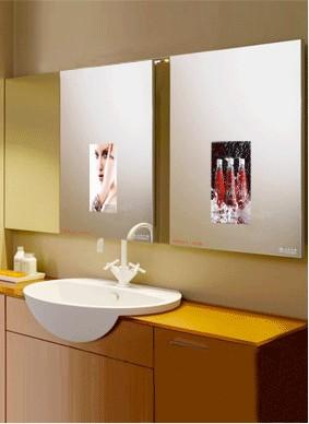 洗手间专用镜面广告机